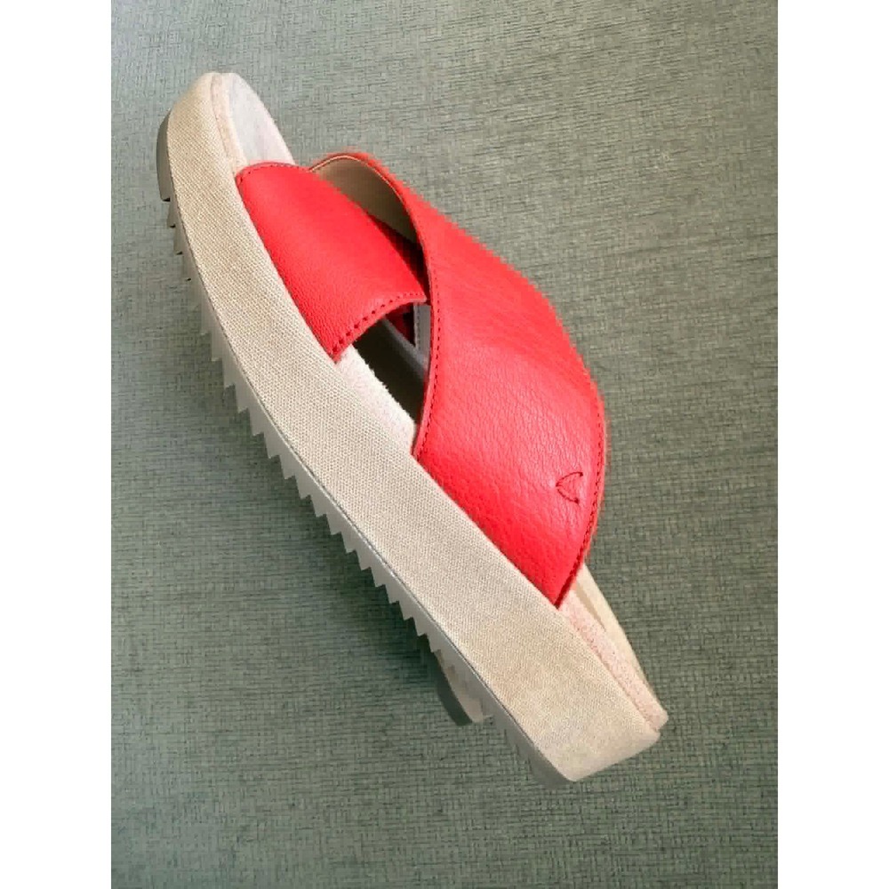 Vionic Hayden Cherry Red Leather Orthotic Platform Slide Sandal 6W - Picture 3 of 12